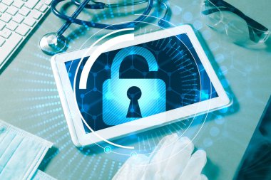  güvenlik kavramı medya ekranında