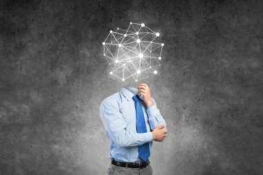 Sosyal ağ kavramı ile başsız işadamı 