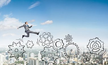 Yüksek atlama işadamı