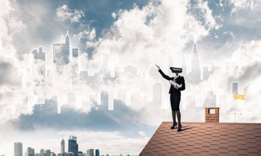 Kamera zoom ile meçhul iş kadını