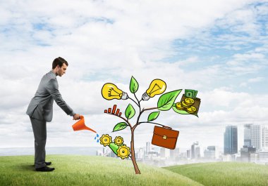 yatırım sunan iş adamı