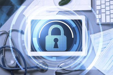  güvenlik kavramı medya ekranında