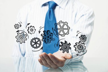 işadamı gösteren dişli mekanizması