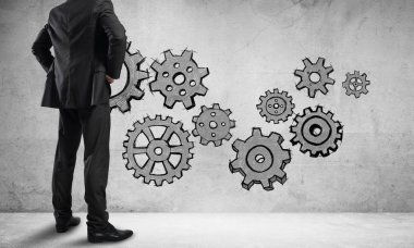 Arkadan görünüş iş adamı 