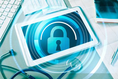  güvenlik kavramı medya ekranında