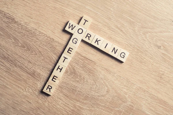 Crossword of wooden blocks — Stock Photo, Image