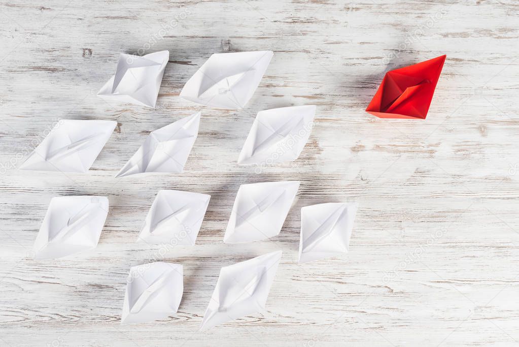 Set of origami boats 