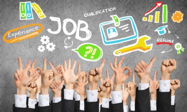 farklı hareketleri gösterilen iş adamları