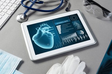 Beyaz tablet pc ve doktor araçları