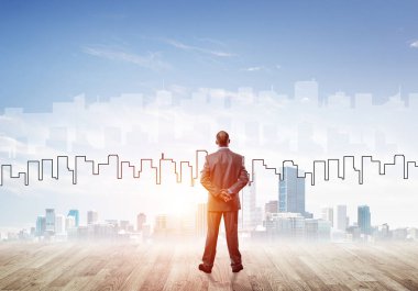 Arka ayakta işadamı 