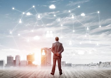 Arkadan görünüş iş adamı 