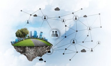 Modern ağ teknolojileri kavramı  