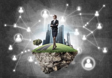 Yeşil Adası üzerinde iş kadını