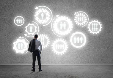 Arkadan görünüş iş adamı 