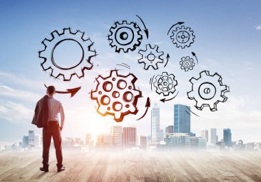 Arkadan görünüş iş adamı 