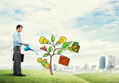 yatırım sunan iş adamı