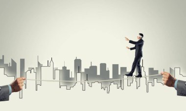 İşadamı blindfolder gözleri ile