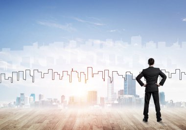 Arka ayakta işadamı 