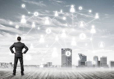 Arkadan görünüş iş adamı 