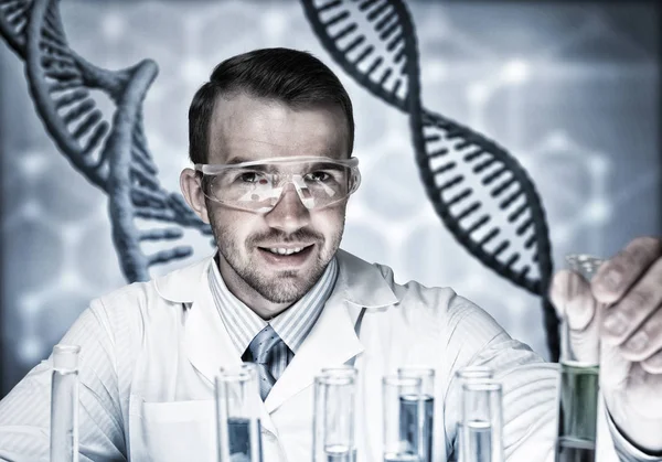 Handsome scientist making research — Stock Photo, Image