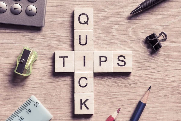 Crossword with wooden cubes — Stock Photo, Image