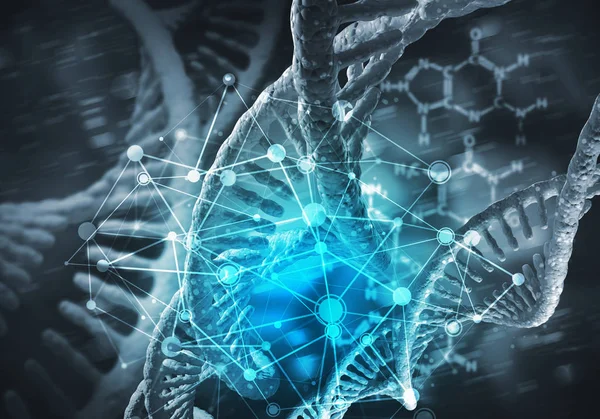 Fundo de moléculas de DNA — Fotografia de Stock