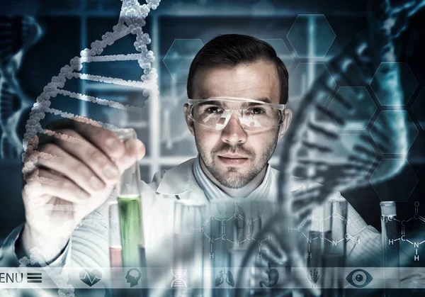 Handsome scientist making research — Stock Photo, Image