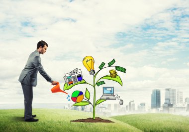 yatırım sunan iş adamı