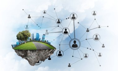 Modern ağ teknolojileri kavramı  