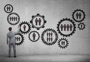 Arka ayakta işadamı 