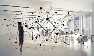 İşkadını modern ofis iç