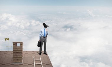 Kamera zoom ile meçhul iş adamı 