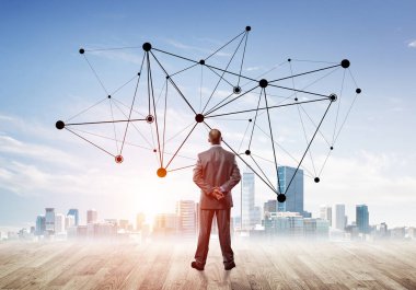 Arka ayakta işadamı 