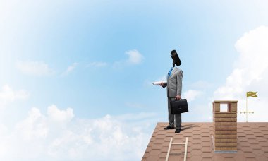 Kamera zoom ile meçhul iş adamı 