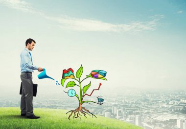 yatırım sunan iş adamı