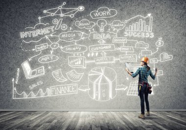 kask kadında mühendisi 