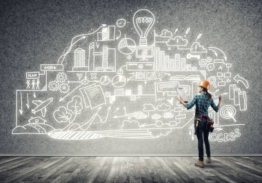 kask kadında mühendisi 