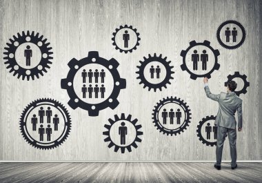 Arka ayakta işadamı 