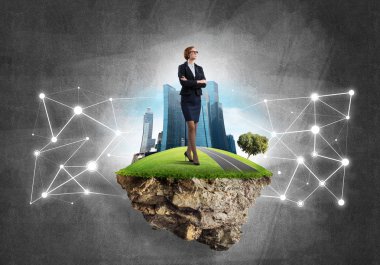 Yeşil Adası üzerinde iş kadını