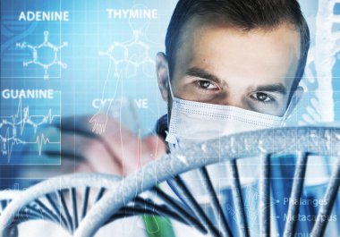 Yakışıklı bilim adamı araştırma yapma