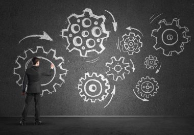 Arka ayakta işadamı 