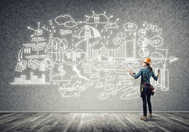 kask kadında mühendisi 