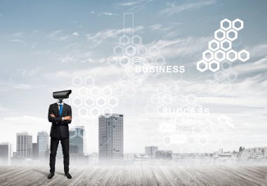 işadamı kamera kafası yerine ile