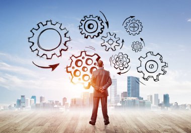 Arkadan görünüş iş adamı 