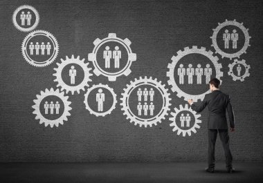 Arka ayakta işadamı 