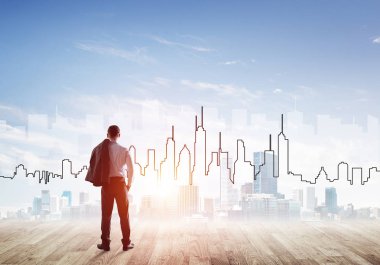 Arka ayakta işadamı 