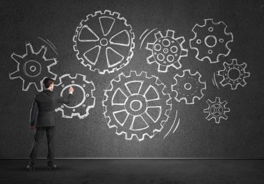 Arka ayakta işadamı 