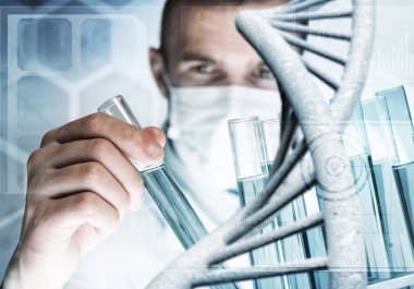 Yakışıklı bilim adamı araştırma yapma