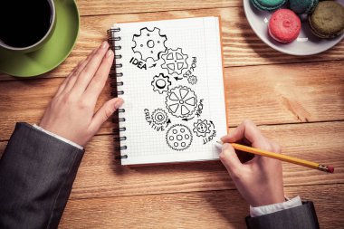 Not defteri vites çizim işkadını