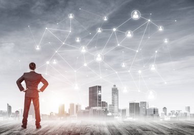 işadamı modern cityscape arıyorsunuz